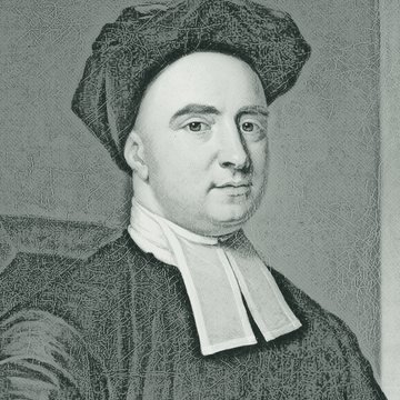 Pencil-style sketch of George Berkeley, from a historical portrait