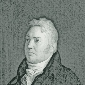 Pencil-style sketch of Samuel Taylor Coleridge, from a historical portrait