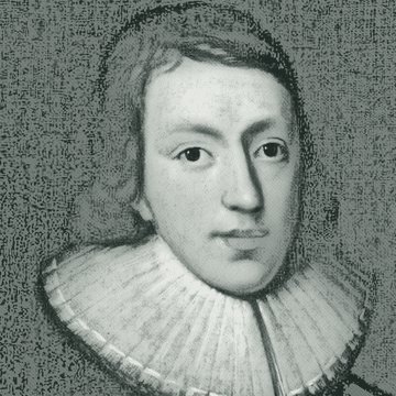 Pencil-style sketch of John Milton, from a historical portrait